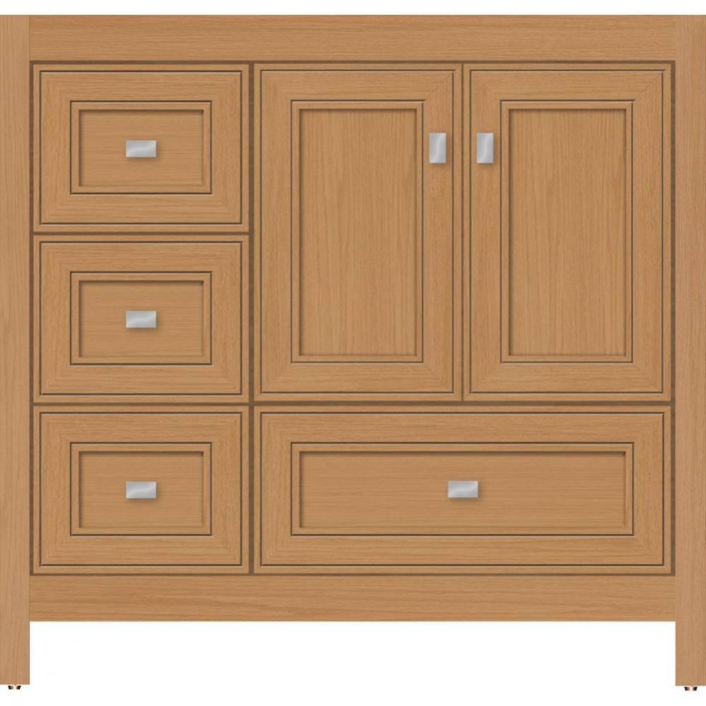 36 X 18.5 X 34.5 Alki Essence Vanity Deco Miter Nat Oak Lh
