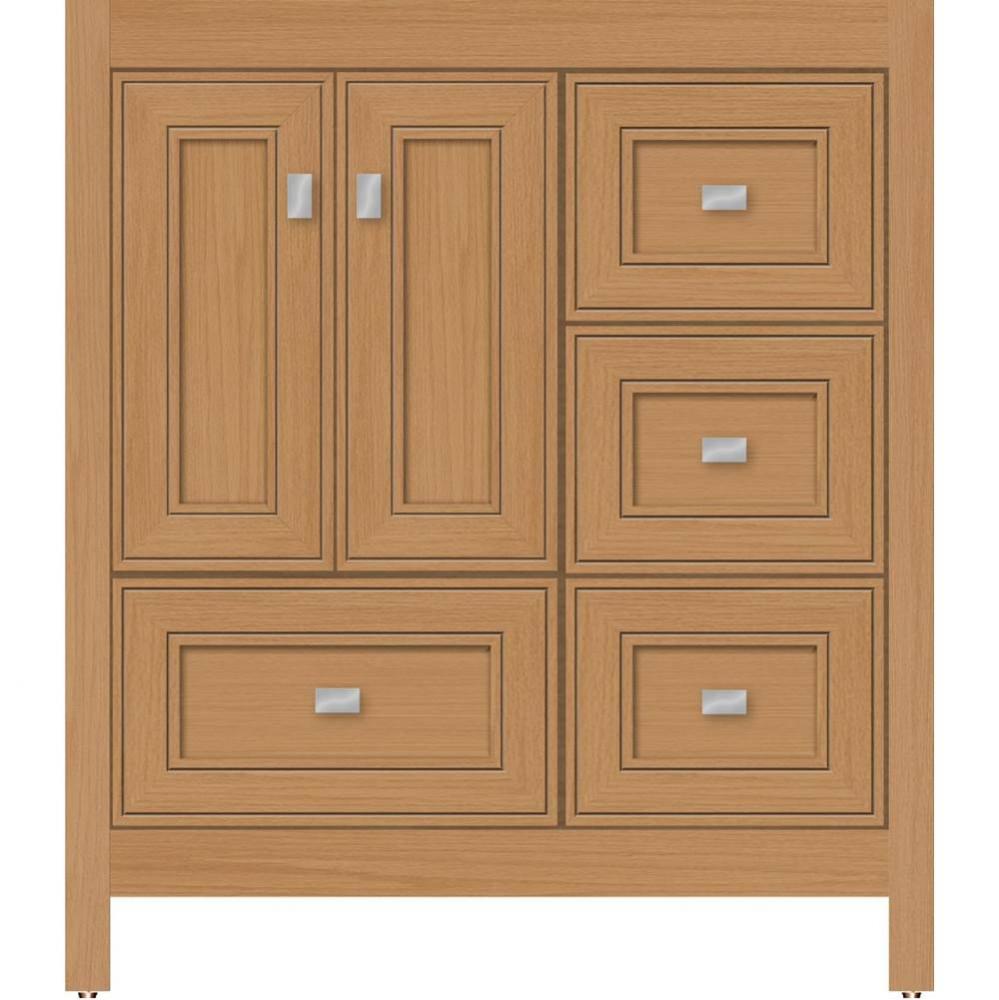 30 X 18.5 X 34.5 Alki Essence Vanity Deco Miter Nat Oak Rh