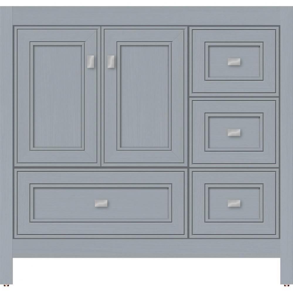 36 X 18.5 X 34.5 Alki Essence Vanity Deco Miter Silver Oak Rh