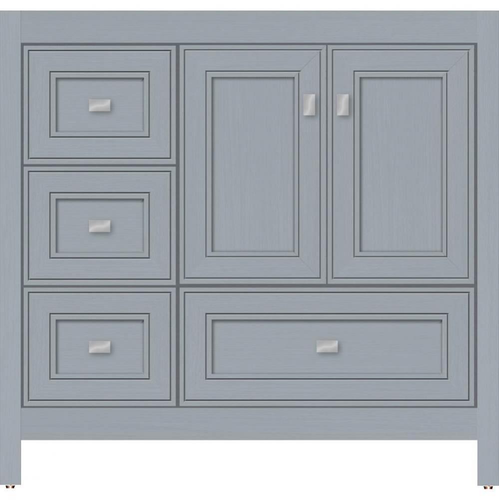 36 X 18.5 X 34.5 Alki Essence Vanity Deco Miter Silver Oak Lh