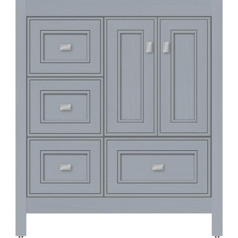 30 X 21 X 34.5 Alki Essence Vanity Deco Miter Silver Oak Lh