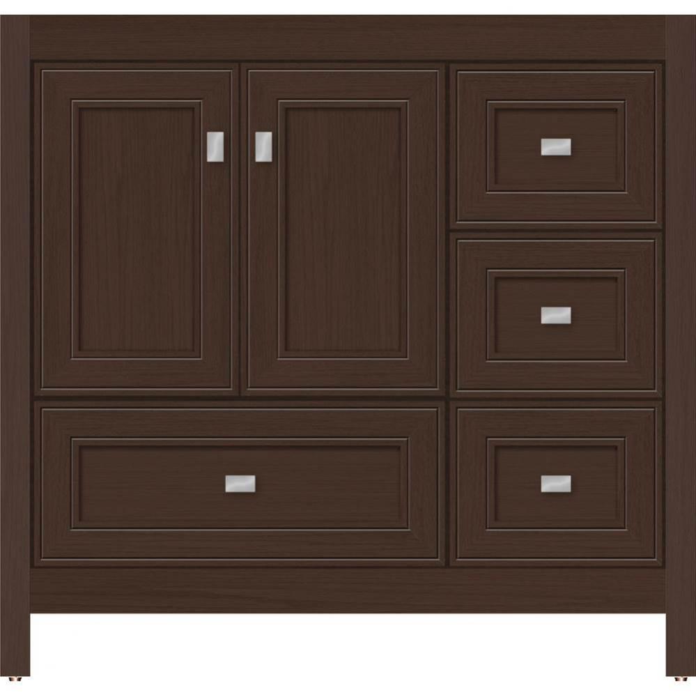 36 X 18.5 X 34.5 Alki Essence Vanity Deco Miter Choc Oak Rh