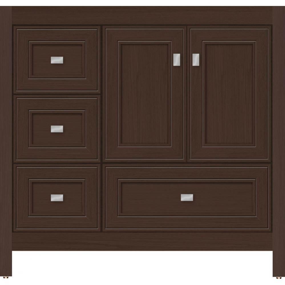 36 X 21 X 34.5 Alki Essence Vanity Deco Miter Choc Oak Lh