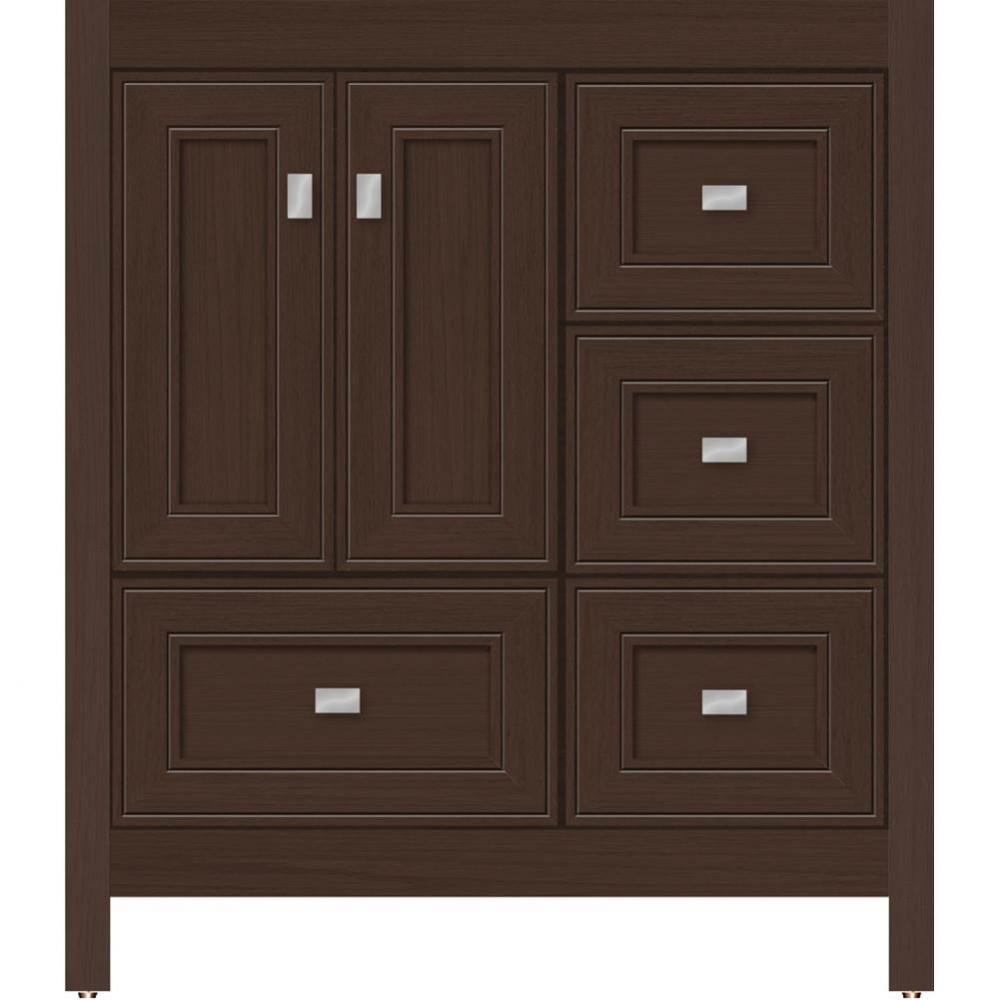 30 X 18.5 X 34.5 Alki Essence Vanity Deco Miter Choc Oak Rh