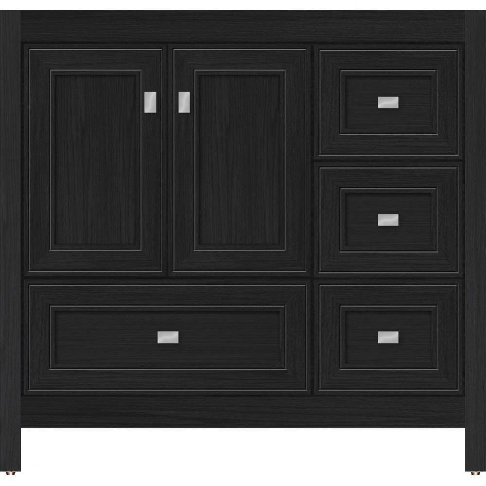 36 X 21 X 34.5 Alki Essence Vanity Deco Miter Midnight Oak Rh