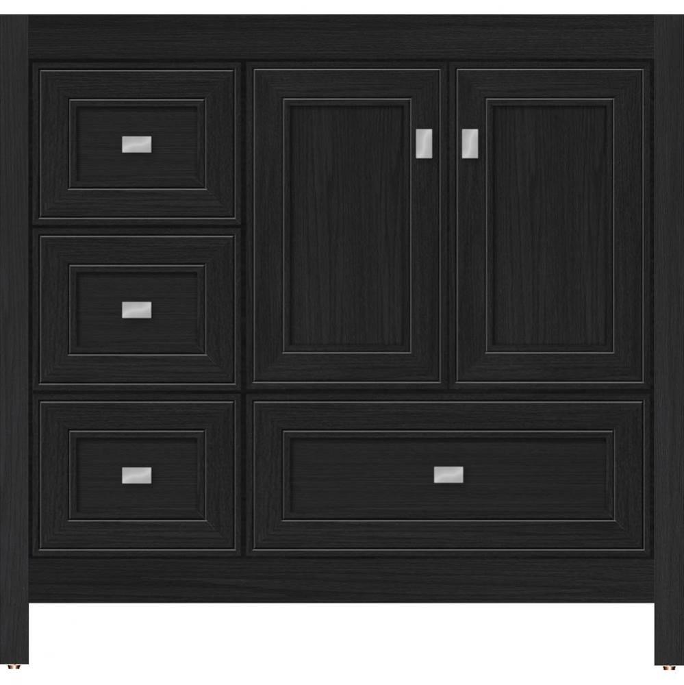 36 X 21 X 34.5 Alki Essence Vanity Deco Miter Midnight Oak Lh