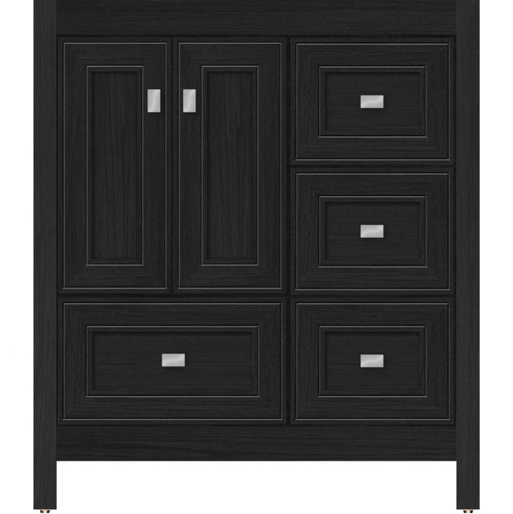 30 X 21 X 34.5 Alki Essence Vanity Deco Miter Midnight Oak Rh