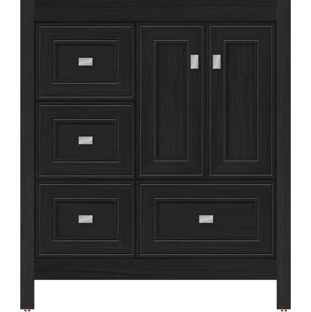 30 X 18.5 X 34.5 Alki Essence Vanity Deco Miter Midnight Oak Lh