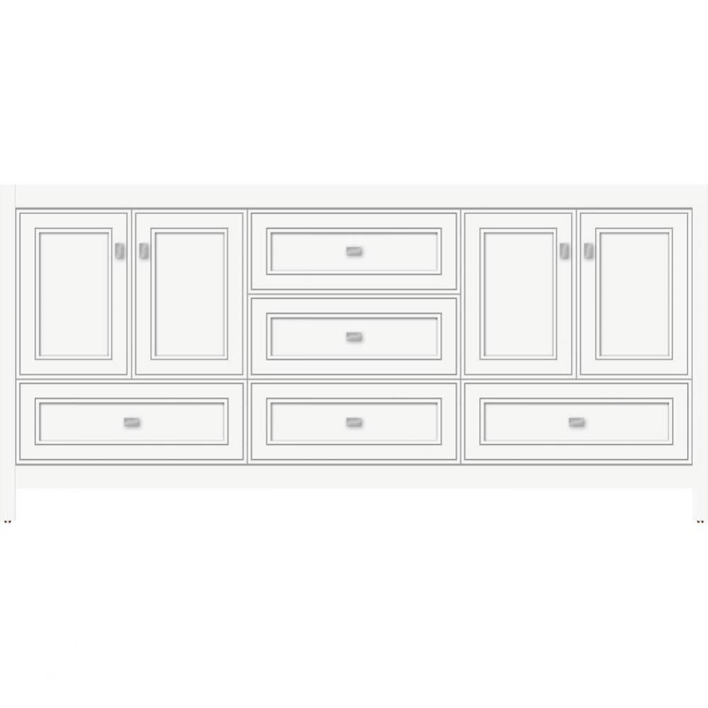 72 X 18.5 X 34.5 Alki Essence Vanity Deco Miter Sat White Db
