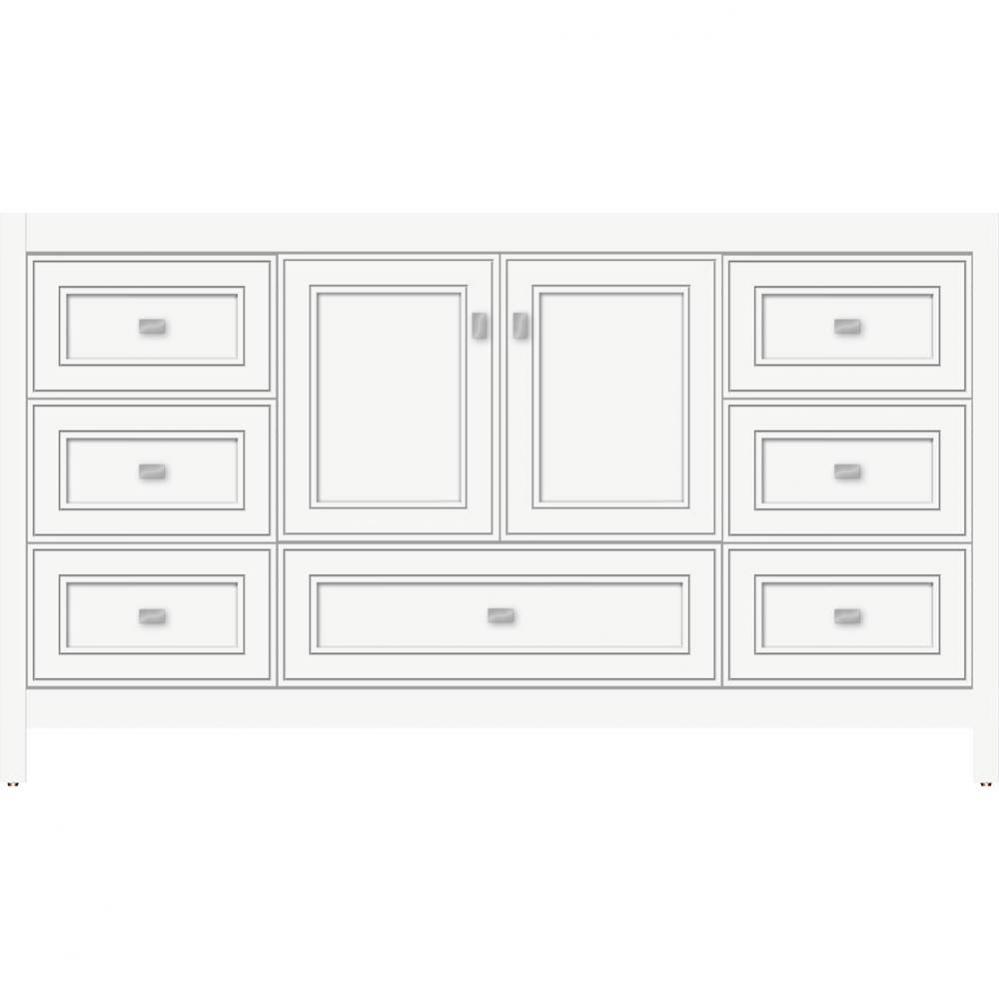 60 X 21 X 34.5 Alki Essence Vanity Deco Miter Sat White Sb