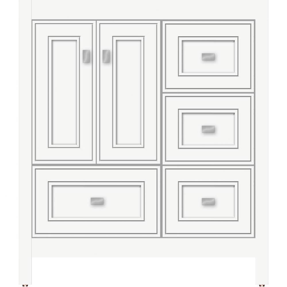 30 X 21 X 34.5 Alki Essence Vanity Deco Miter Sat White Rh