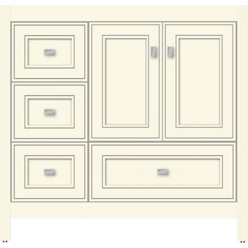 36 X 21 X 34.5 Alki Essence Vanity Deco Miter Sat Biscuit Lh