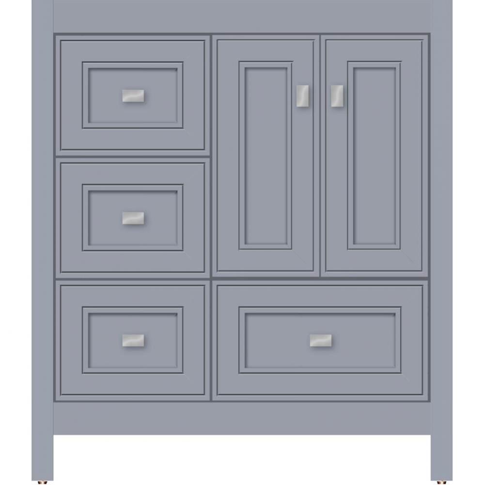 30 X 21 X 34.5 Alki Essence Vanity Deco Miter Sat Silver Lh