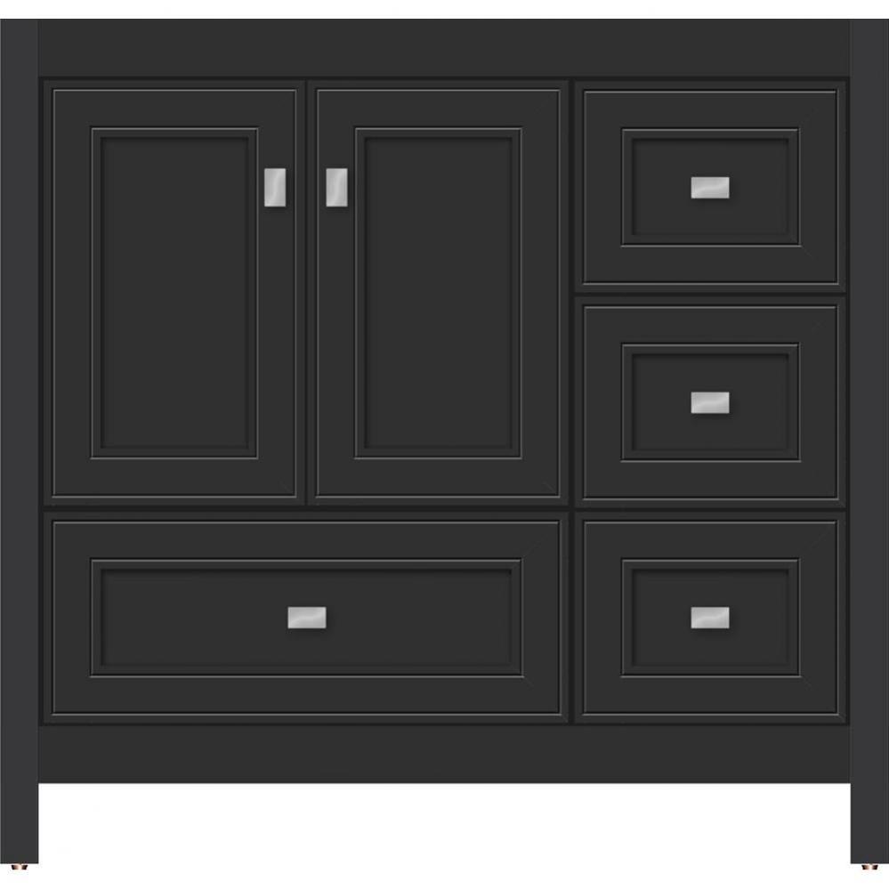 36 X 18.5 X 34.5 Alki Essence Vanity Deco Miter Sat Black Rh