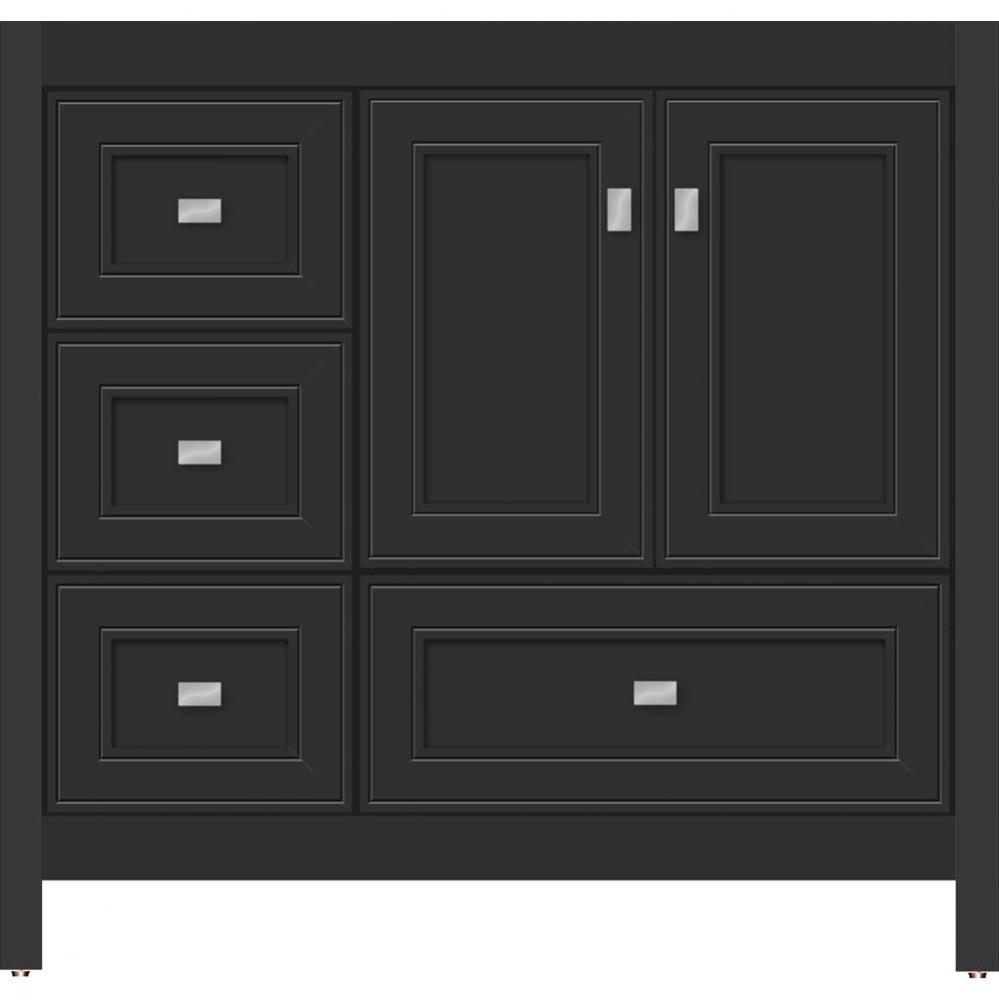 36 X 21 X 34.5 Alki Essence Vanity Deco Miter Sat Black Lh