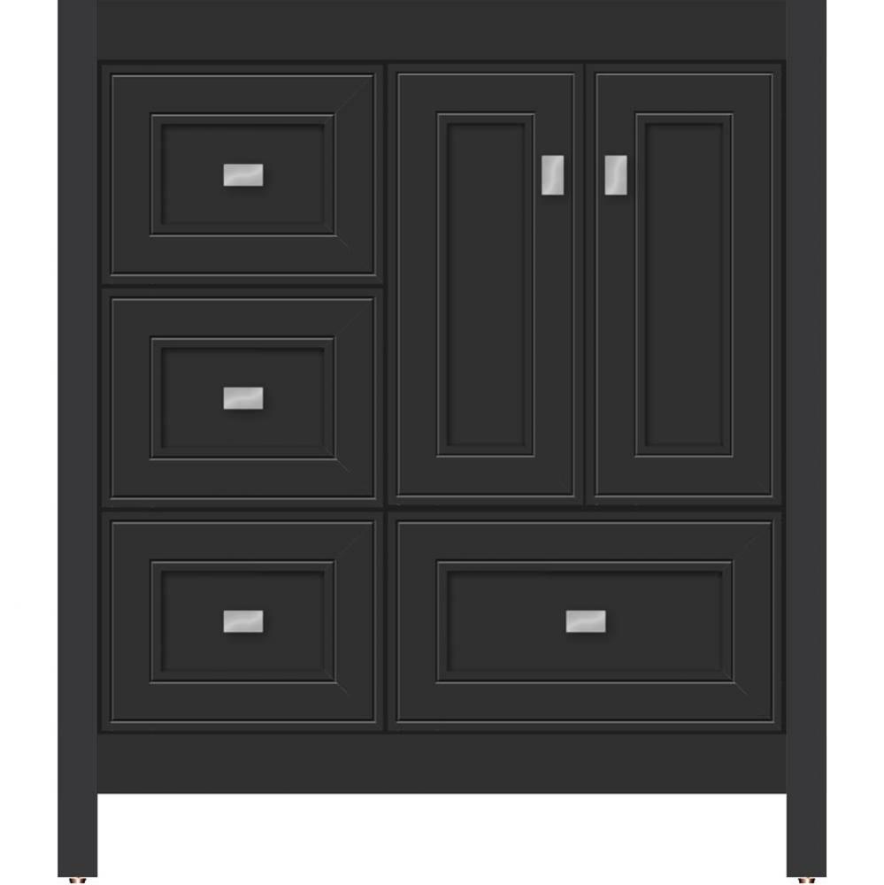 30 X 21 X 34.5 Alki Essence Vanity Deco Miter Sat Black Lh