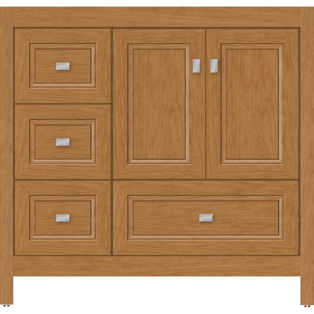 36 X 18.5 X 34.5 Alki Essence Vanity Ogee Miter Nat Cherry Lh