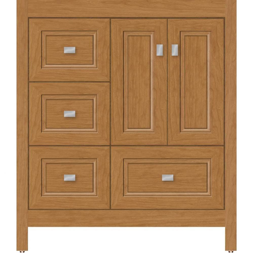 30 X 18.5 X 34.5 Alki Essence Vanity Ogee Miter Nat Cherry Lh
