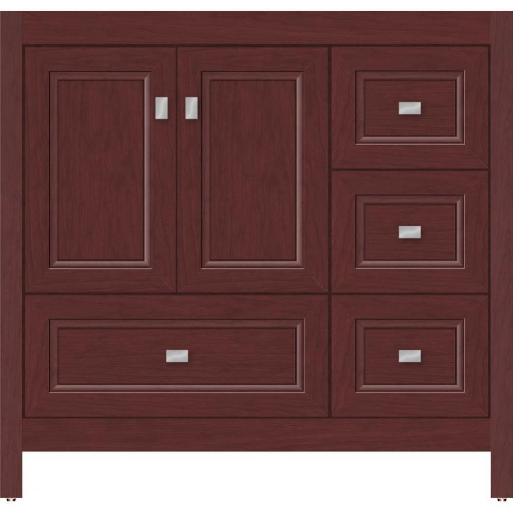 36 X 18.5 X 34.5 Alki Essence Vanity Ogee Miter Dk Cherry Rh