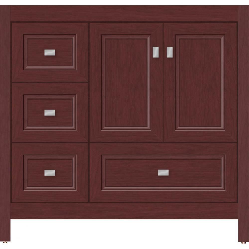 36 X 21 X 34.5 Alki Essence Vanity Ogee Miter Dk Cherry Lh