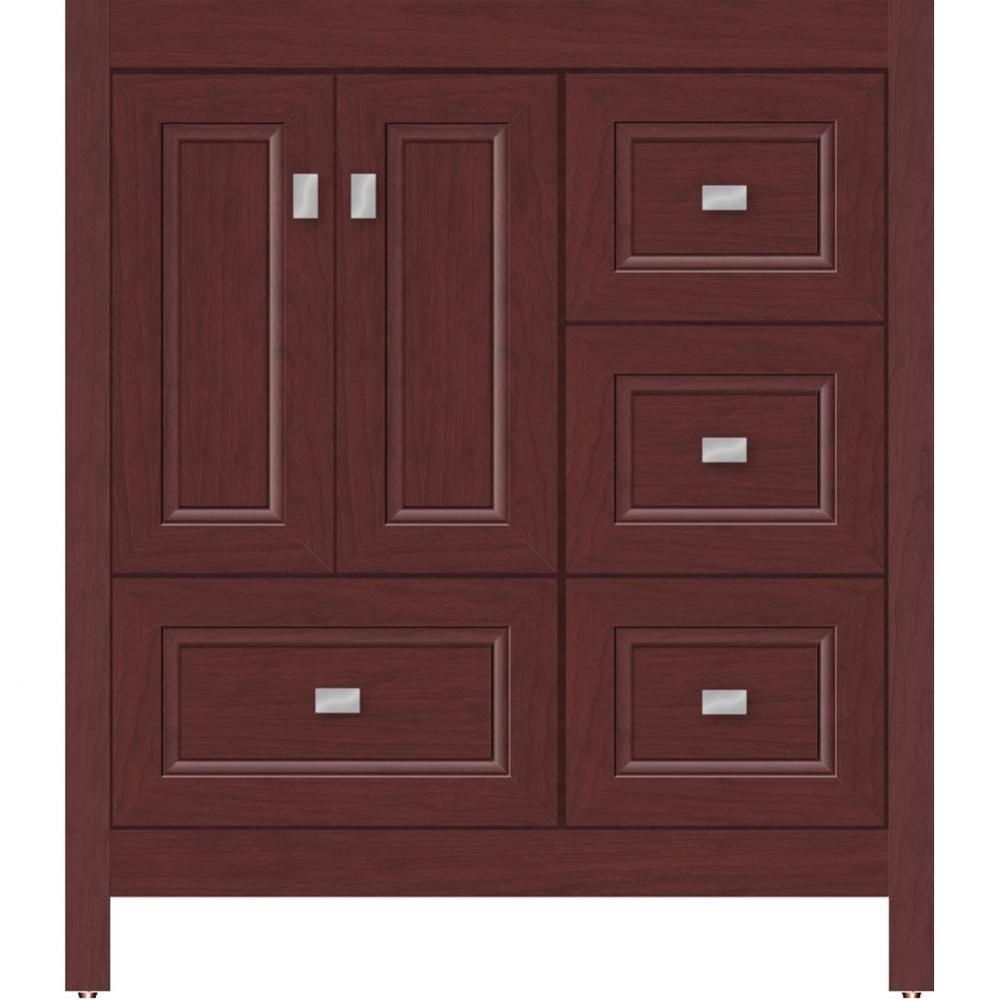 30 X 21 X 34.5 Alki Essence Vanity Ogee Miter Dk Cherry Rh