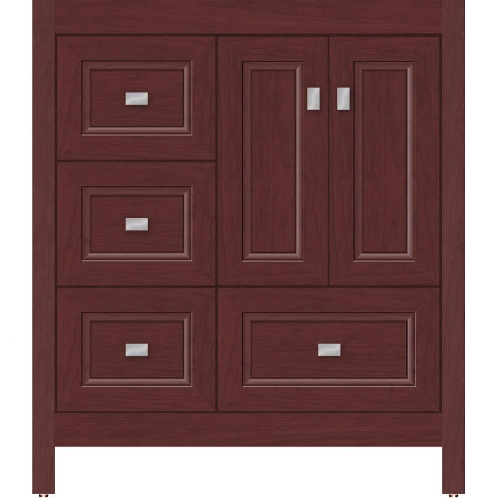 30 X 18.5 X 34.5 Alki Essence Vanity Ogee Miter Dk Cherry Lh