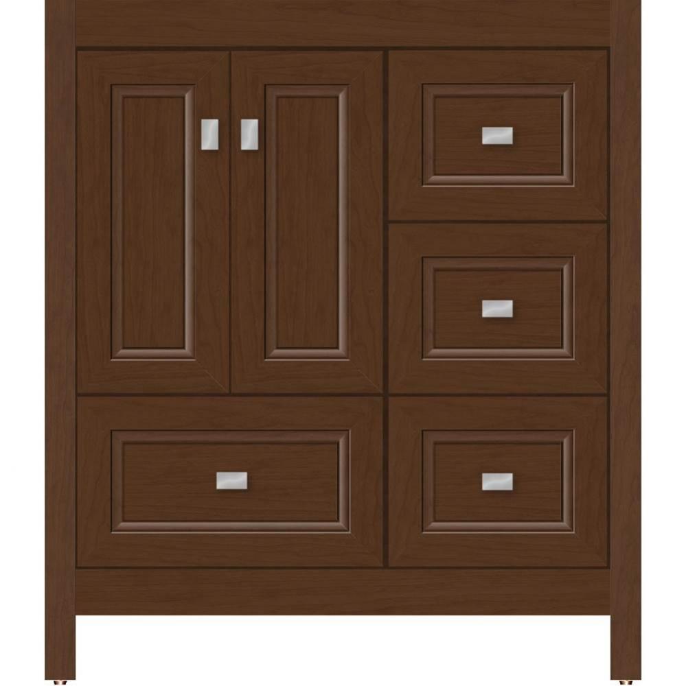 30 X 18.5 X 34.5 Alki Essence Vanity Ogee Miter Pecan Cherry Rh