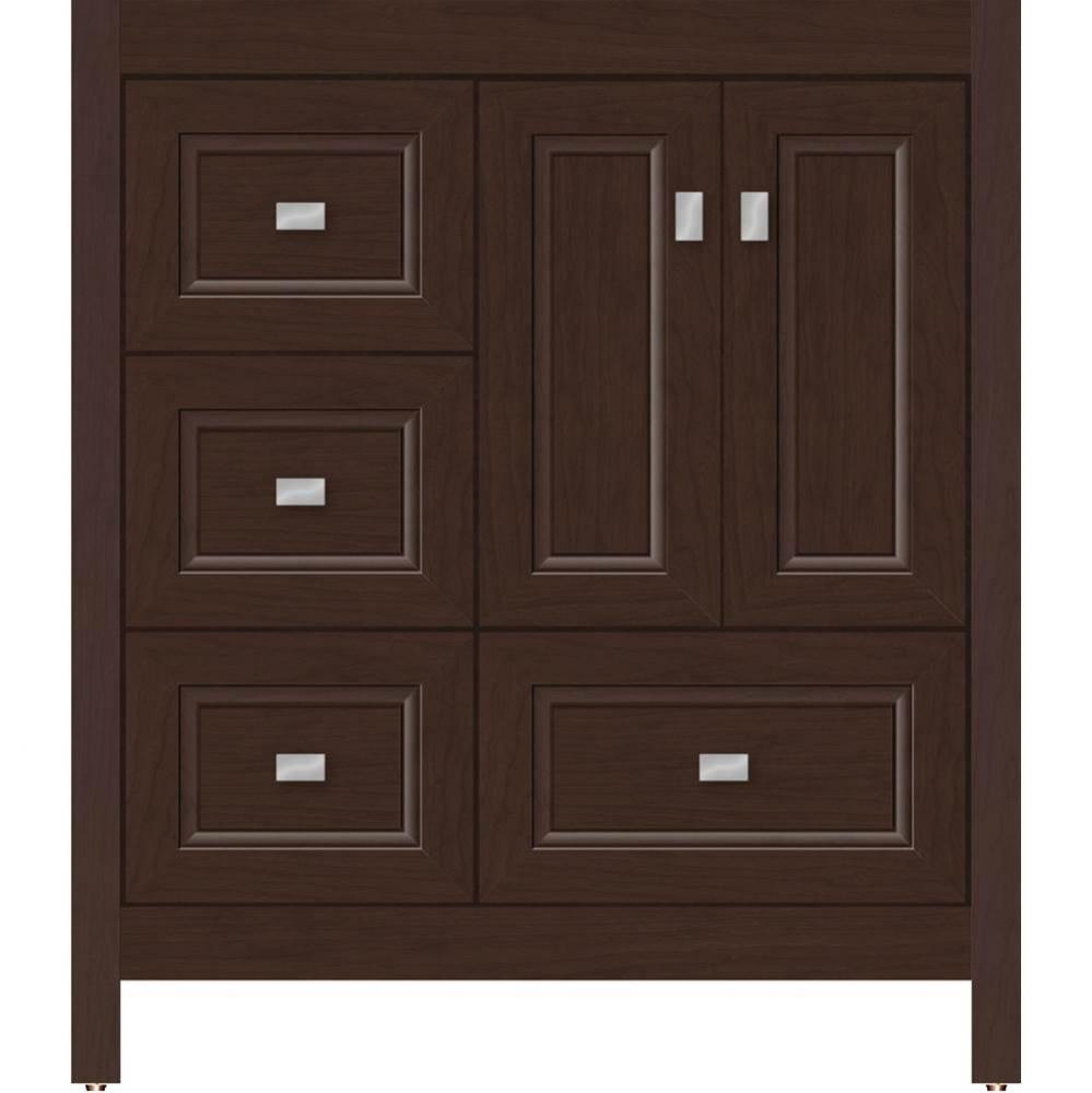 30 X 21 X 34.5 Alki Essence Vanity Ogee Miter Choc Cherry Lh
