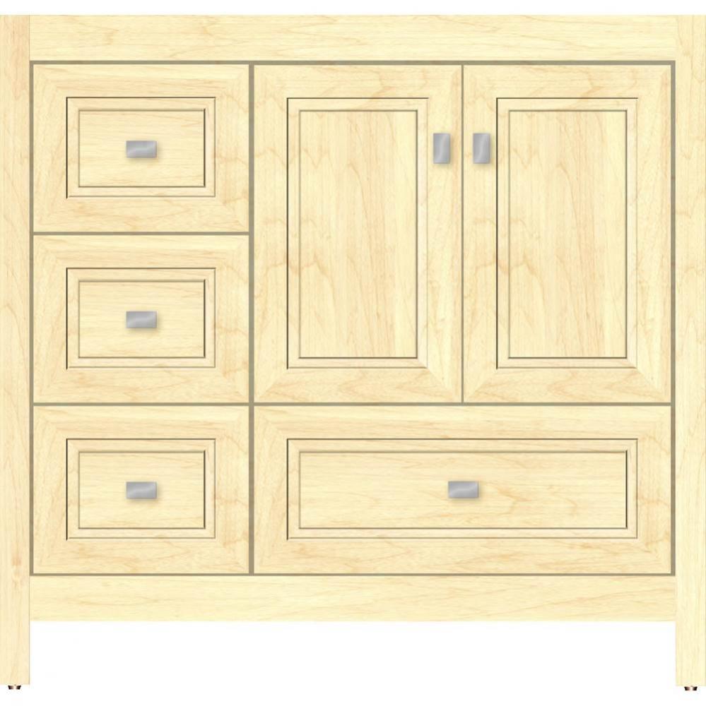 36 X 18.5 X 34.5 Alki Essence Vanity Ogee Miter Nat Maple Lh
