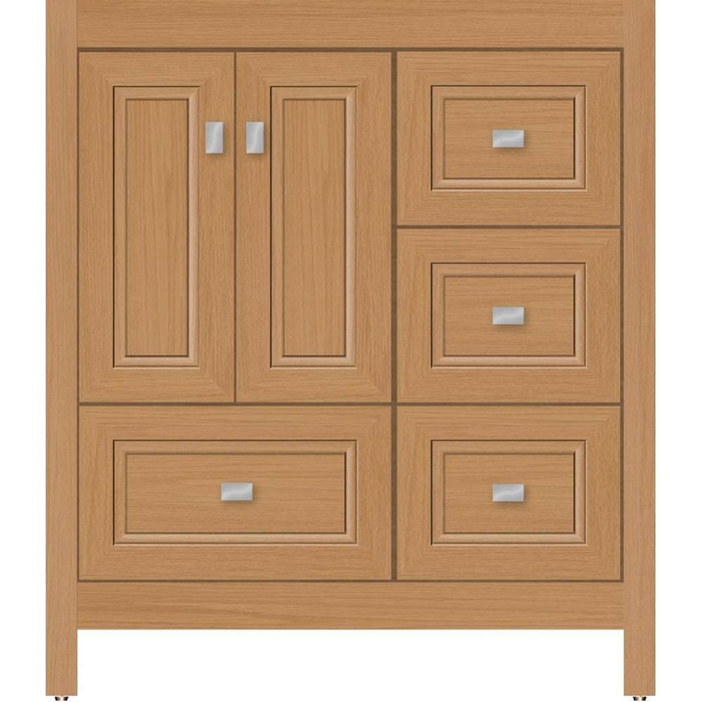30 X 21 X 34.5 Alki Essence Vanity Ogee Miter Nat Oak Rh