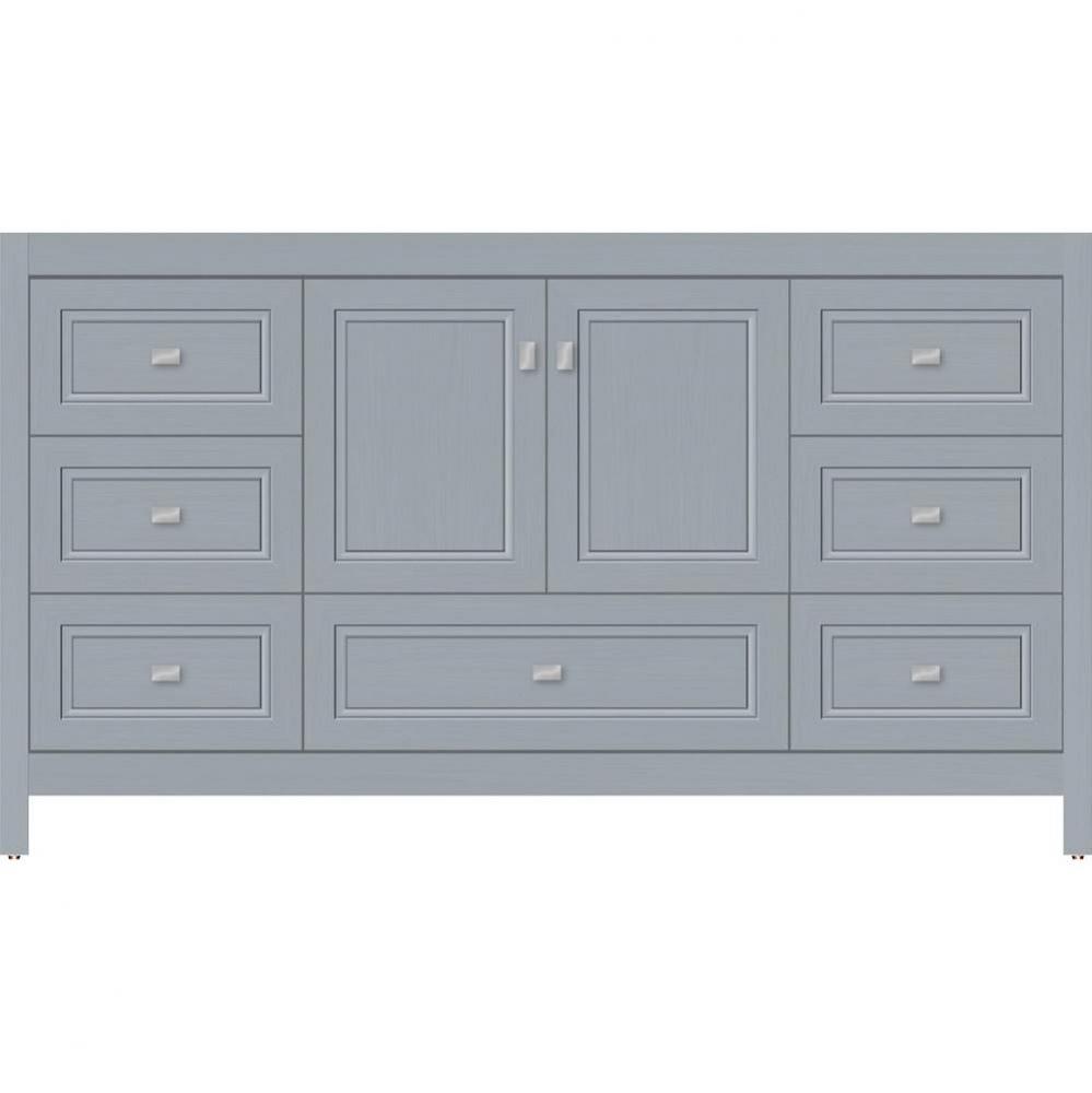 60 X 21 X 34.5 Alki Essence Vanity Ogee Miter Silver Oak Sb
