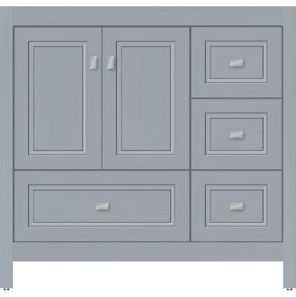 36 X 21 X 34.5 Alki Essence Vanity Ogee Miter Silver Oak Rh