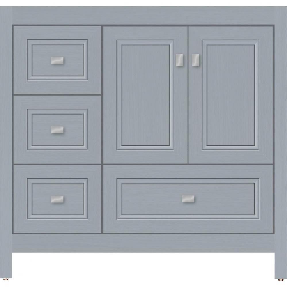 36 X 21 X 34.5 Alki Essence Vanity Ogee Miter Silver Oak Lh