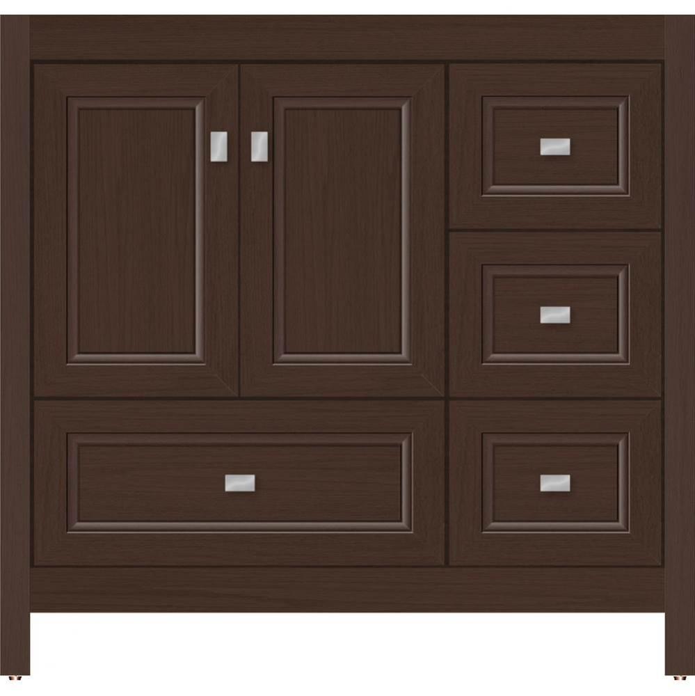 36 X 18.5 X 34.5 Alki Essence Vanity Ogee Miter Choc Oak Rh