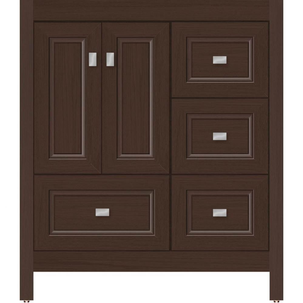 30 X 21 X 34.5 Alki Essence Vanity Ogee Miter Choc Oak Rh