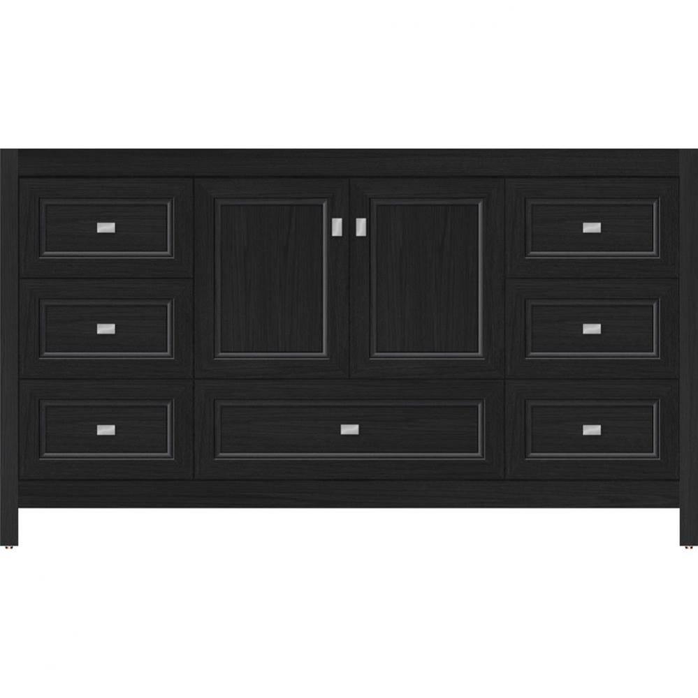 60 X 18.5 X 34.5 Alki Essence Vanity Ogee Miter Midnight Oak Sb
