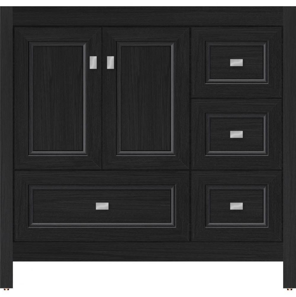 36 X 21 X 34.5 Alki Essence Vanity Ogee Miter Midnight Oak Rh