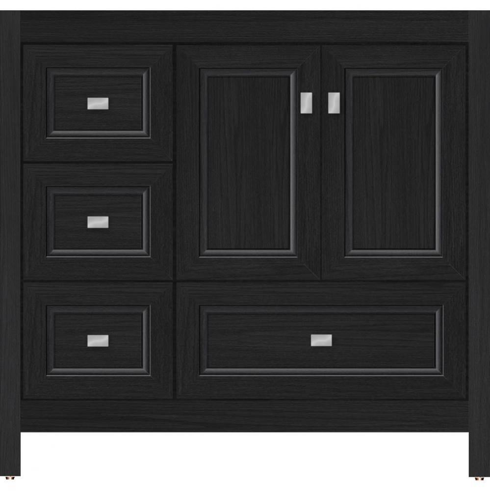 36 X 18.5 X 34.5 Alki Essence Vanity Ogee Miter Midnight Oak Lh