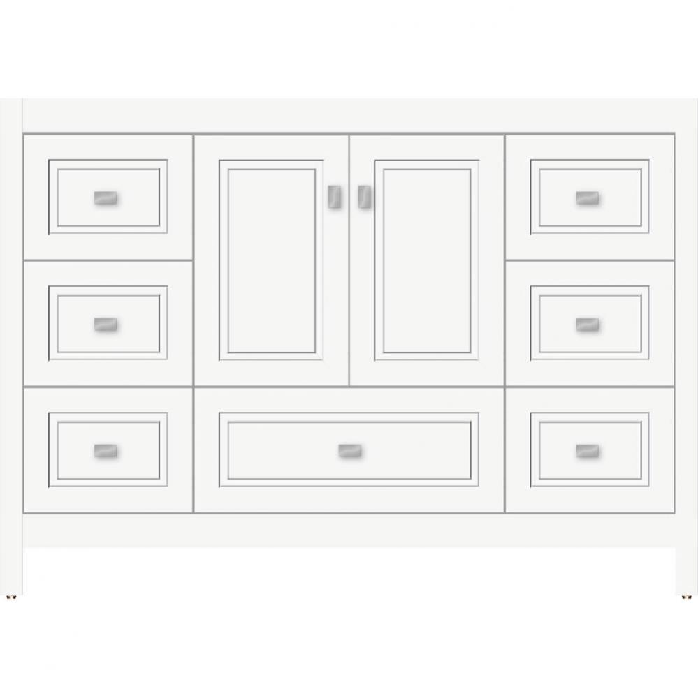 48 X 18.5 X 34.5 Alki Essence Vanity Ogee Miter Sat White Sb