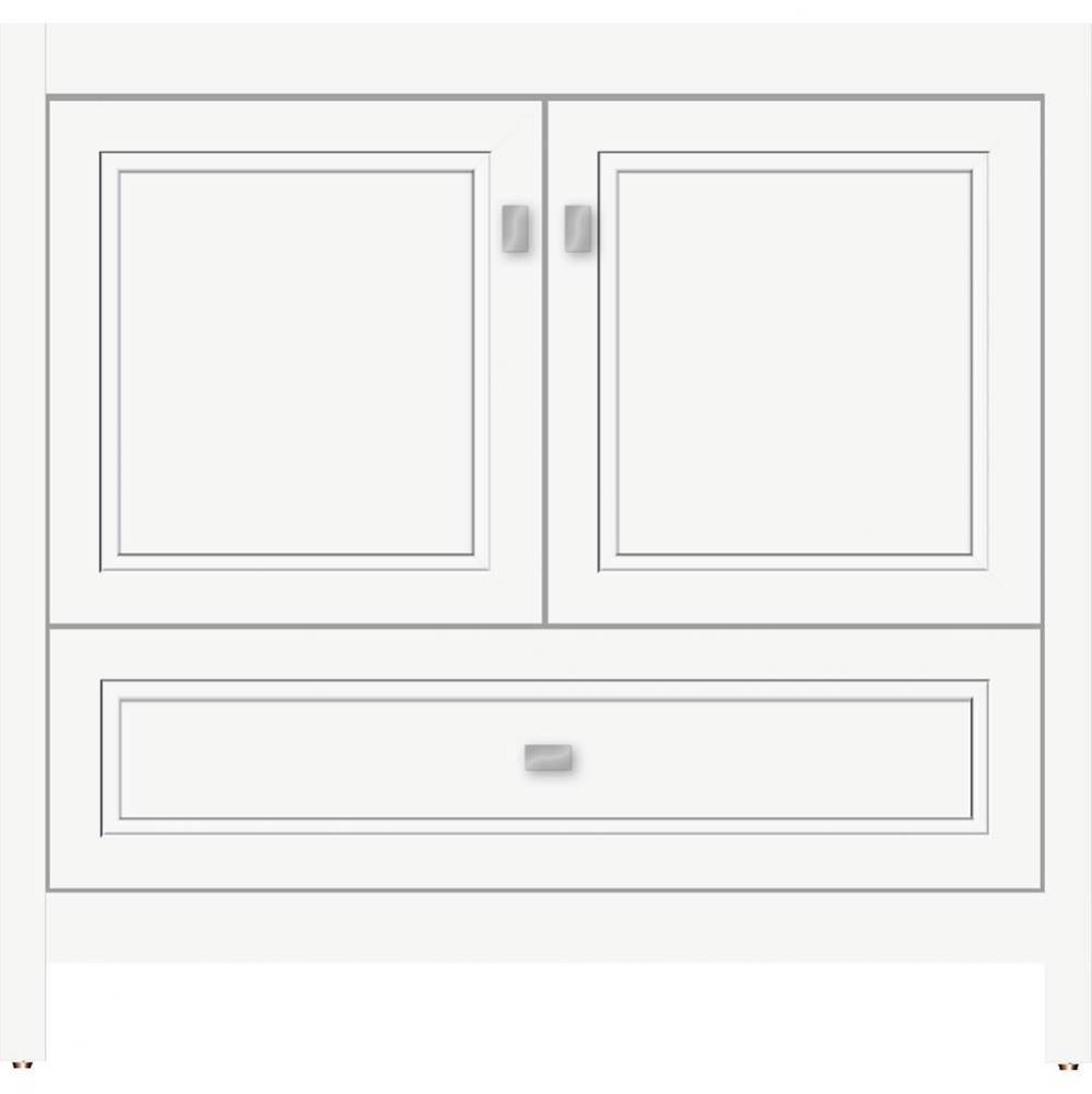 36 X 18.5 X 34.5 Alki Essence Vanity Ogee Miter Sat White Std