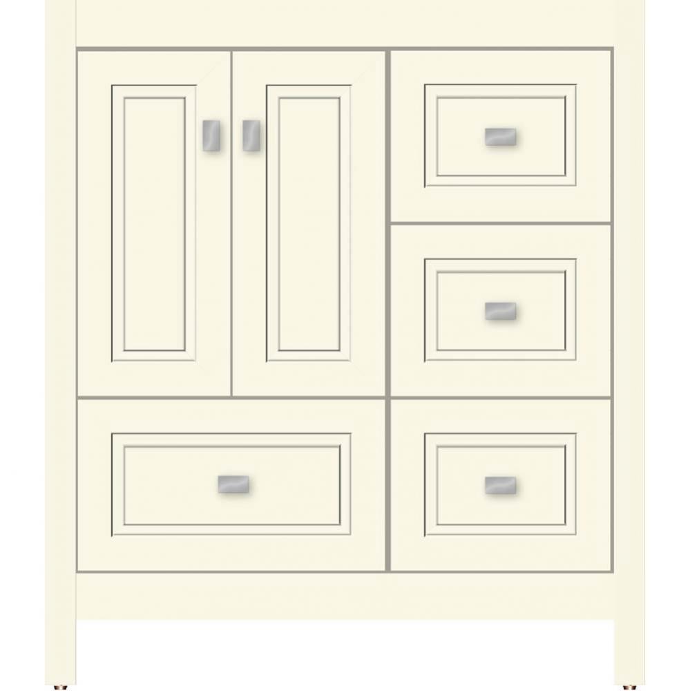 30 X 21 X 34.5 Alki Essence Vanity Ogee Miter Sat Biscuit Rh