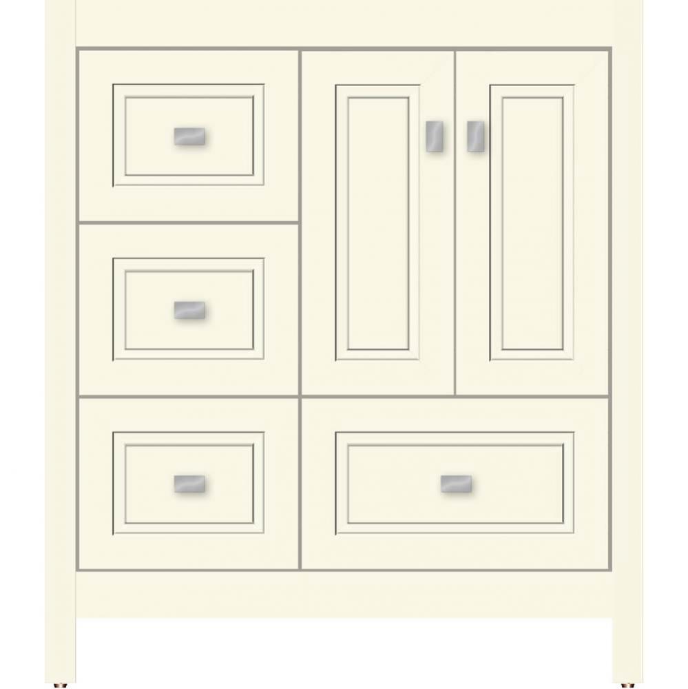 30 X 18.5 X 34.5 Alki Essence Vanity Ogee Miter Sat Biscuit Lh