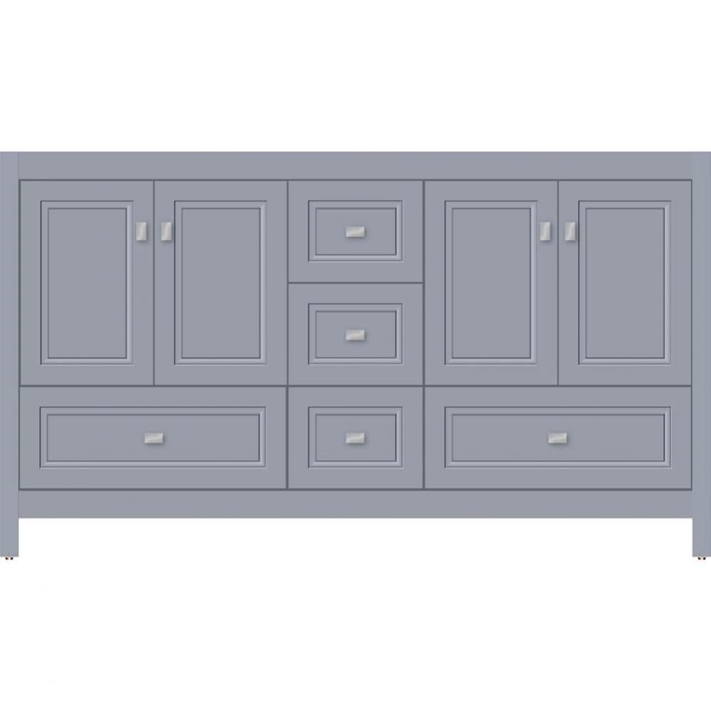 60 X 18.5 X 34.5 Alki Essence Vanity Ogee Miter Sat Silver Db