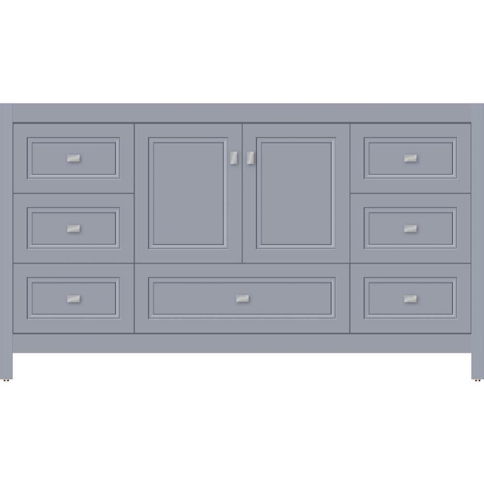 60 X 18.5 X 34.5 Alki Essence Vanity Ogee Miter Sat Silver Sb