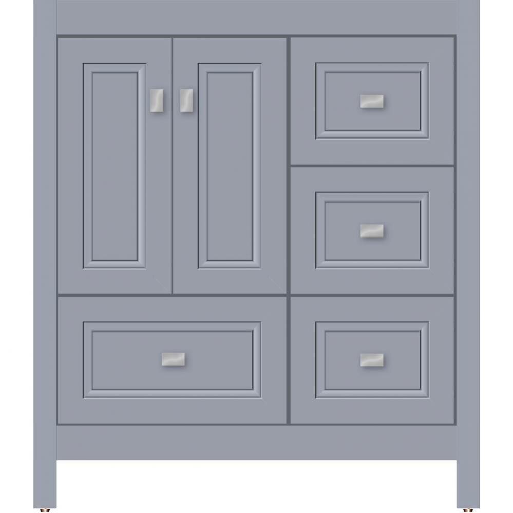 30 X 18.5 X 34.5 Alki Essence Vanity Ogee Miter Sat Silver Rh