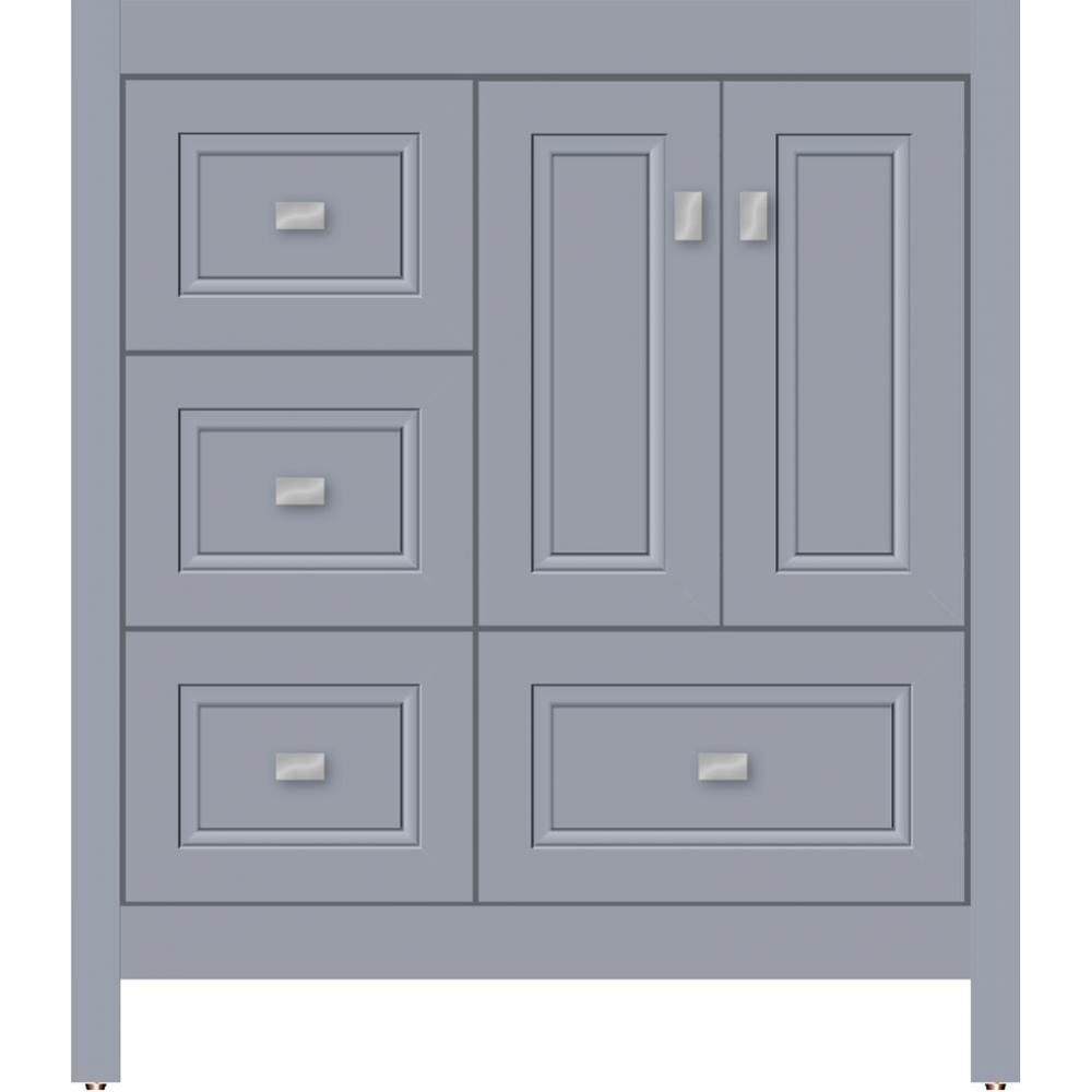 30 X 18.5 X 34.5 Alki Essence Vanity Ogee Miter Sat Silver Lh