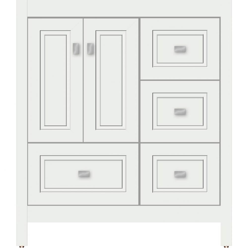 30 X 18.5 X 34.5 Alki Essence Vanity Ogee Miter Powder Grey Rh