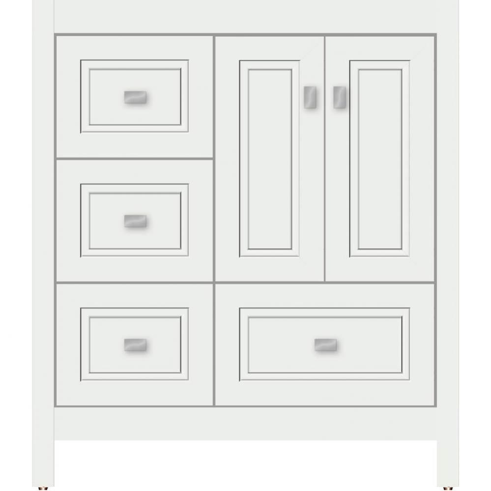 30 X 21 X 34.5 Alki Essence Vanity Ogee Miter Powder Grey Lh