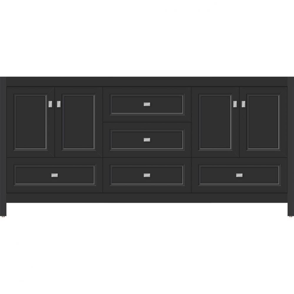 72 X 18.5 X 34.5 Alki Essence Vanity Ogee Miter Sat Black Db