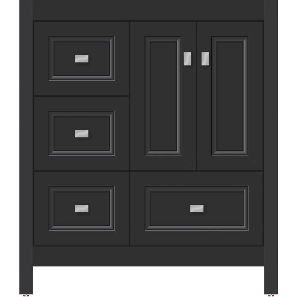 30 X 21 X 34.5 Alki Essence Vanity Ogee Miter Sat Black Lh